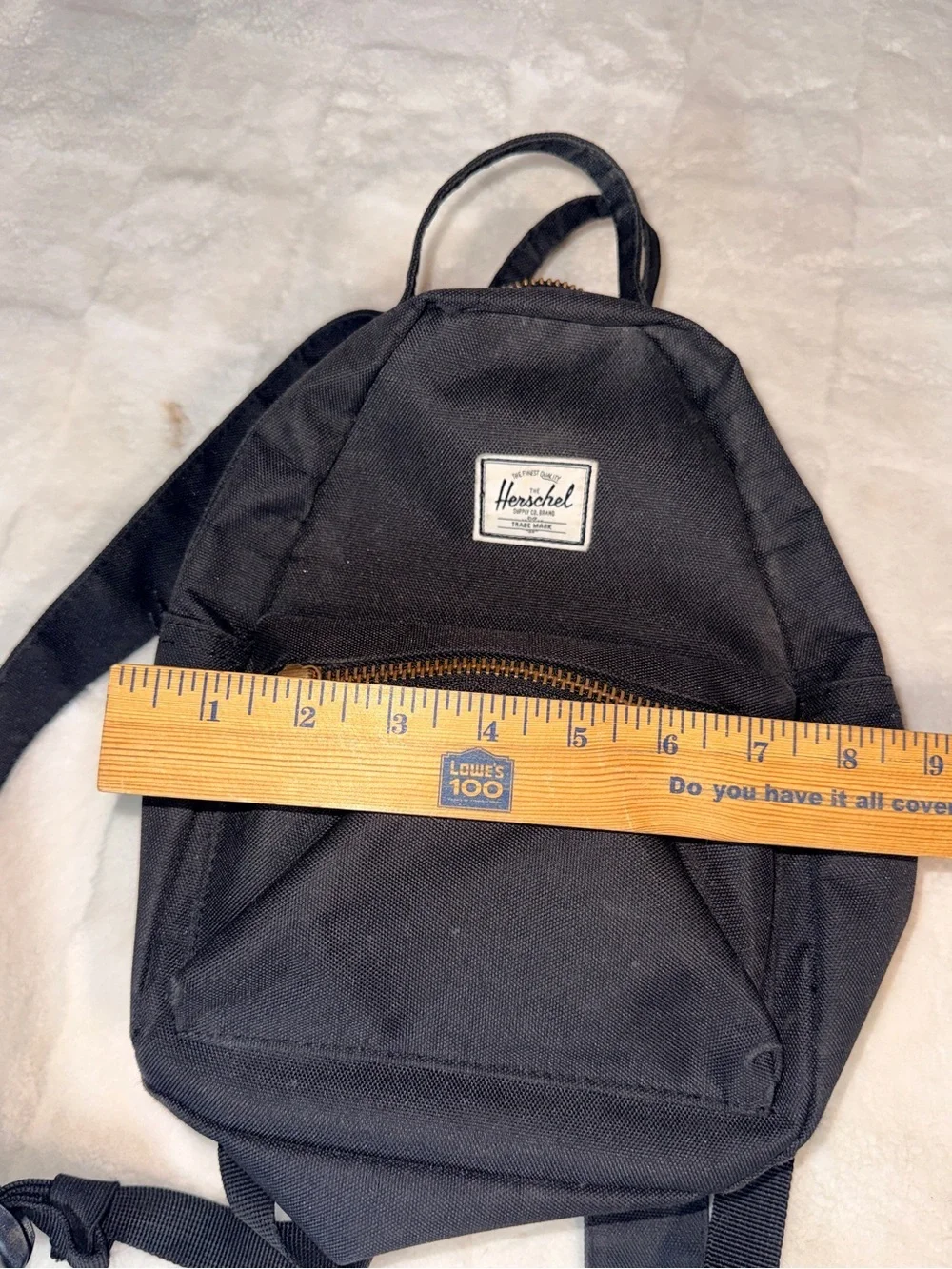 Hershel Black Mini Backpack with Cassic Striped lining